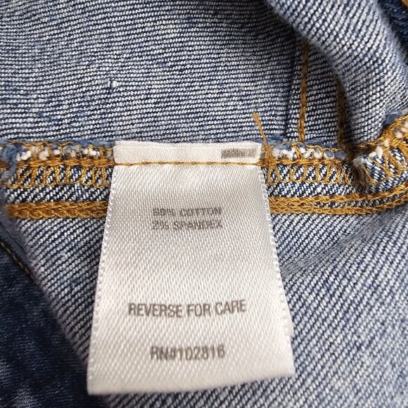 Garnet Hill 16 Denim Skirt Knee Length Front Slit Patch Pocket Medium Light Wash - Picture 6 of 6